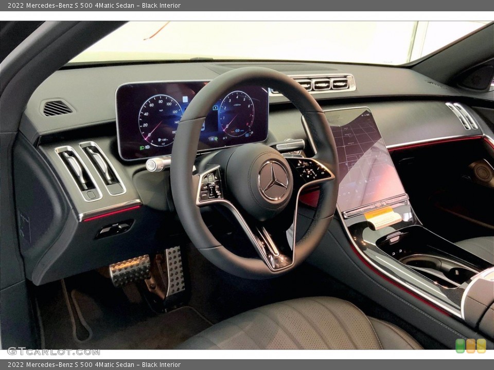 Black Interior Dashboard for the 2022 Mercedes-Benz S 500 4Matic Sedan #143370026