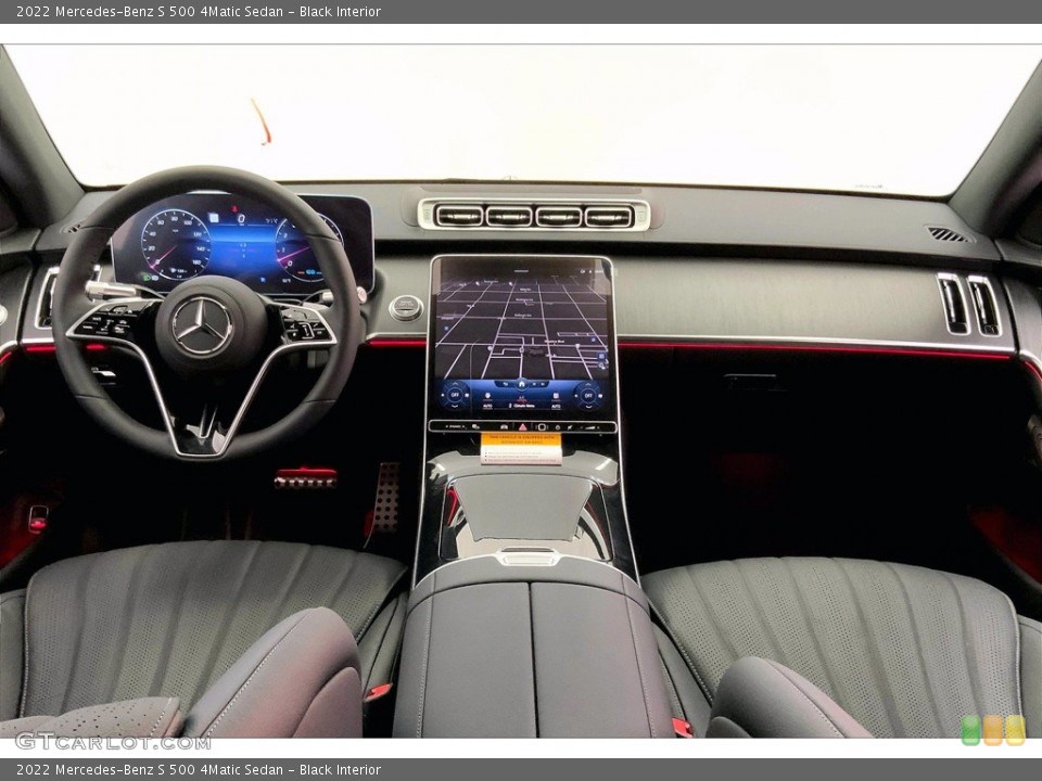 Black Interior Dashboard for the 2022 Mercedes-Benz S 500 4Matic Sedan #143370060