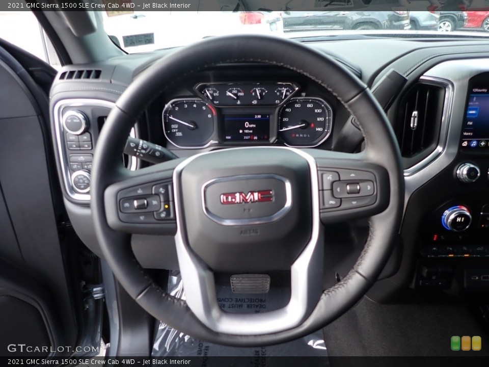 Jet Black Interior Steering Wheel for the 2021 GMC Sierra 1500 SLE Crew Cab 4WD #143370365