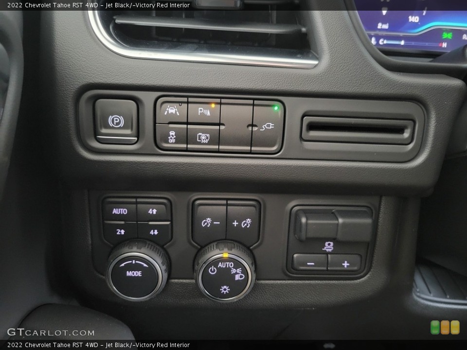 Jet Black/­Victory Red Interior Controls for the 2022 Chevrolet Tahoe RST 4WD #143370404