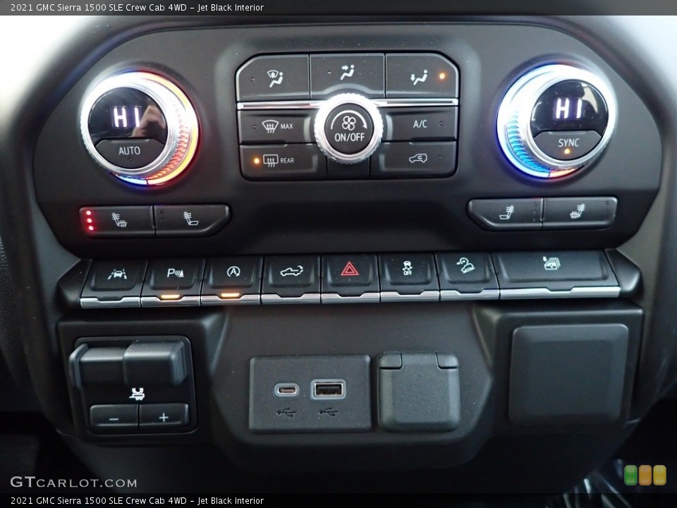 Jet Black Interior Controls for the 2021 GMC Sierra 1500 SLE Crew Cab 4WD #143370449
