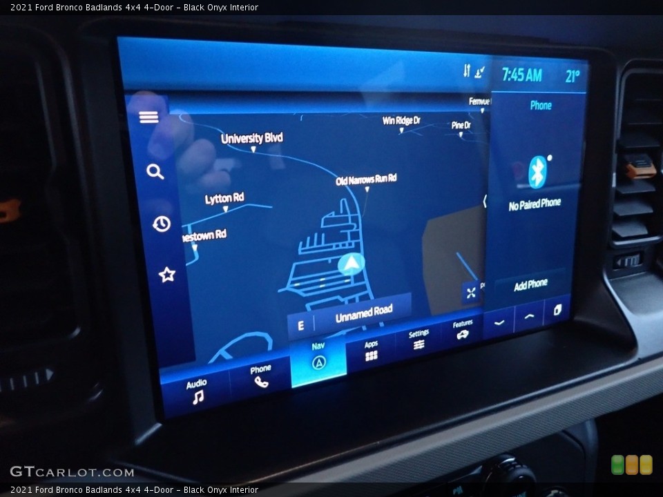 Black Onyx Interior Navigation for the 2021 Ford Bronco Badlands 4x4 4-Door #143373416