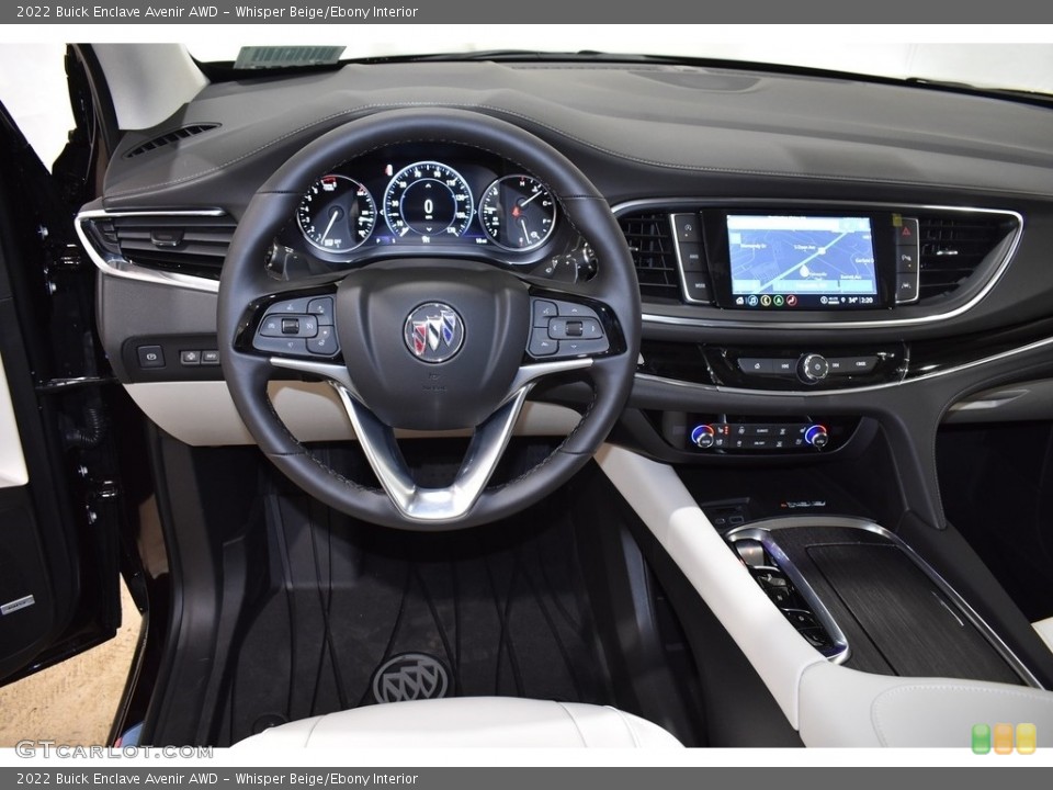 Whisper Beige/Ebony Interior Dashboard for the 2022 Buick Enclave Avenir AWD #143374295