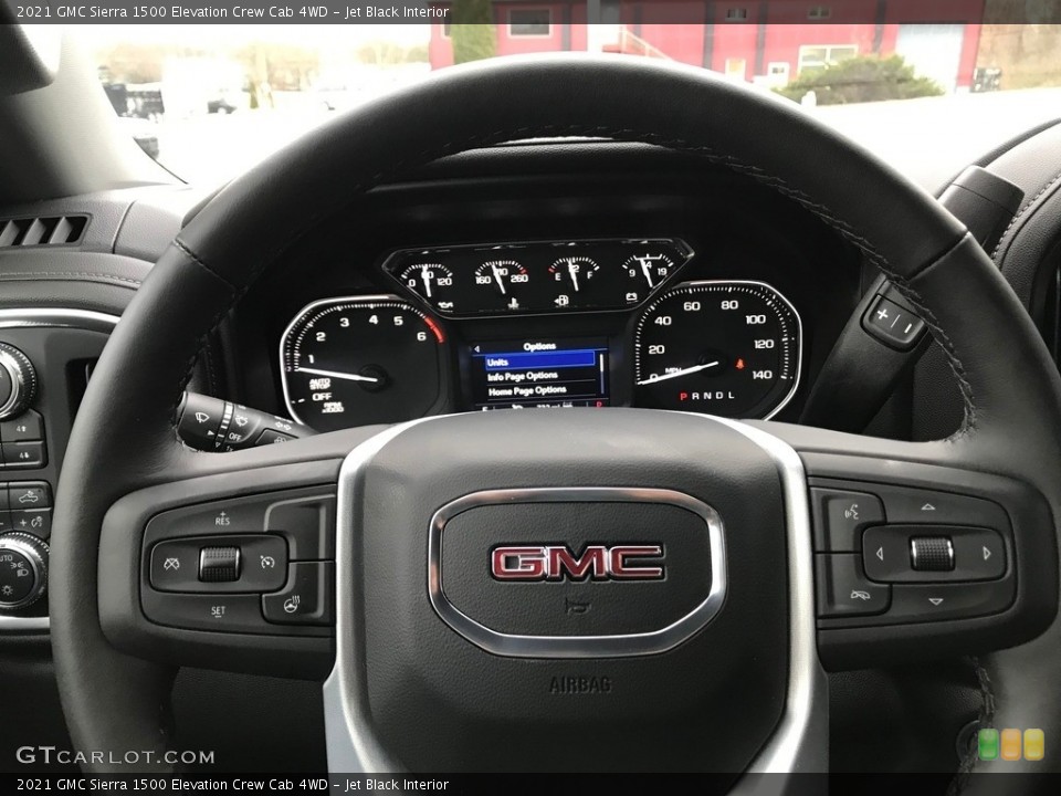 Jet Black Interior Steering Wheel for the 2021 GMC Sierra 1500 Elevation Crew Cab 4WD #143375204