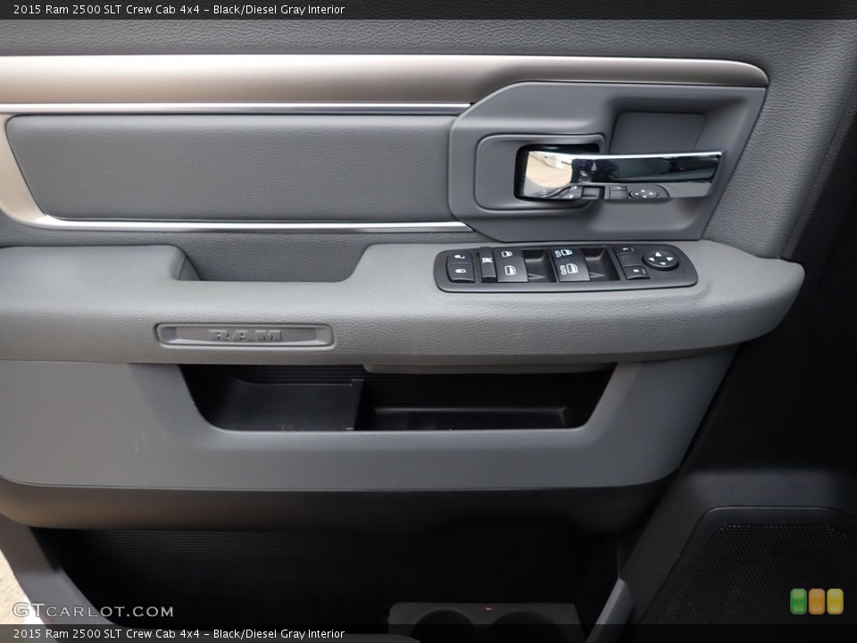Black/Diesel Gray Interior Door Panel for the 2015 Ram 2500 SLT Crew Cab 4x4 #143389544