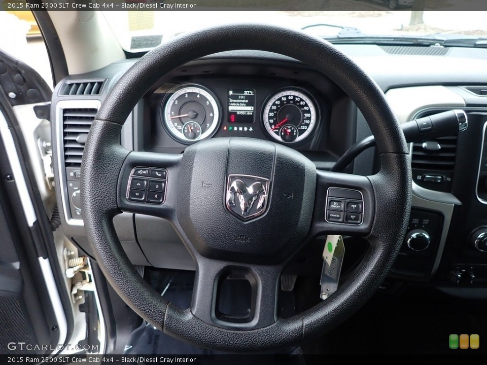 Black/Diesel Gray Interior Steering Wheel for the 2015 Ram 2500 SLT Crew Cab 4x4 #143389565