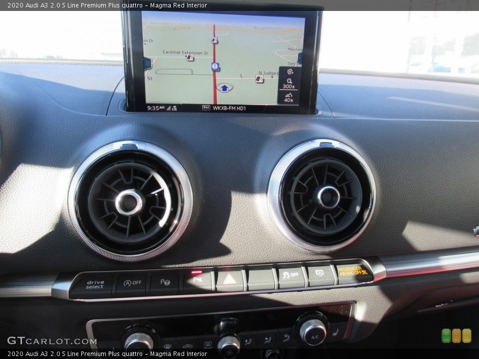 Magma Red Interior Navigation for the 2020 Audi A3 2.0 S Line Premium Plus quattro #143395969