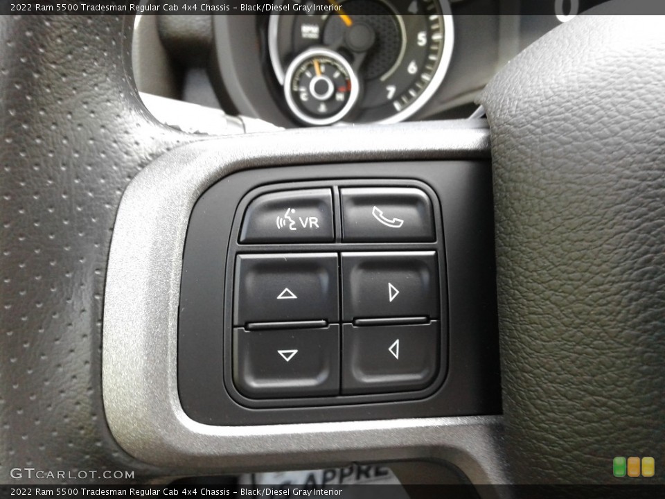 Black/Diesel Gray Interior Steering Wheel for the 2022 Ram 5500 Tradesman Regular Cab 4x4 Chassis #143409174