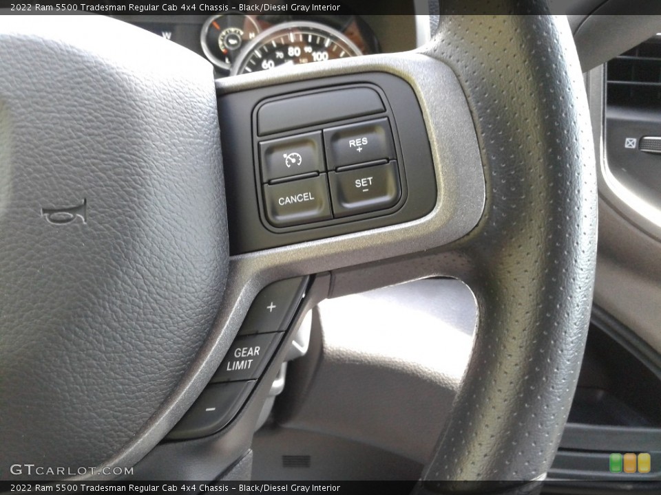 Black/Diesel Gray Interior Steering Wheel for the 2022 Ram 5500 Tradesman Regular Cab 4x4 Chassis #143409195