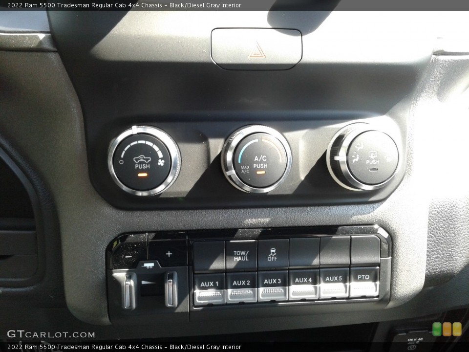 Black/Diesel Gray Interior Controls for the 2022 Ram 5500 Tradesman Regular Cab 4x4 Chassis #143409282