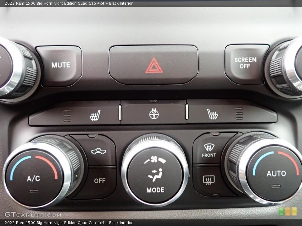 Black Interior Controls for the 2022 Ram 1500 Big Horn Night Edition Quad Cab 4x4 #143414230