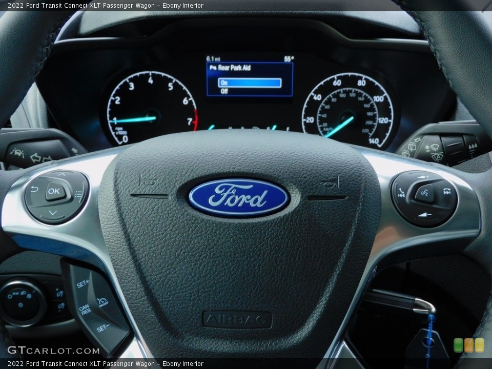 Ebony Interior Steering Wheel for the 2022 Ford Transit Connect XLT Passenger Wagon #143414911