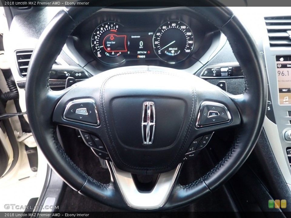 Ebony Interior Steering Wheel for the 2018 Lincoln MKZ Premier AWD #143421694