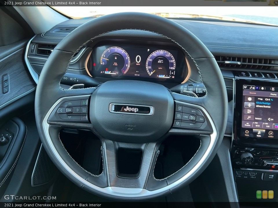 Black Interior Steering Wheel for the 2021 Jeep Grand Cherokee L Limited 4x4 #143436621