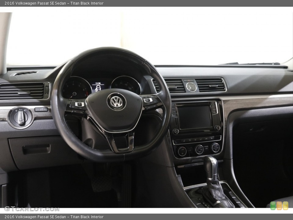 Titan Black Interior Dashboard for the 2016 Volkswagen Passat SE Sedan #143438218