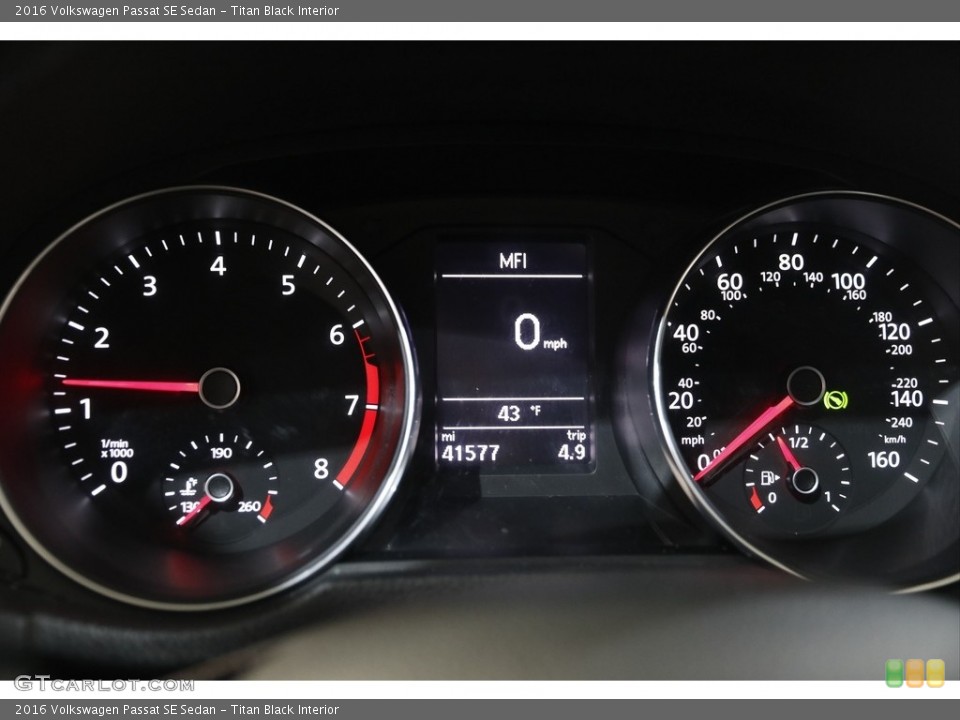 Titan Black Interior Gauges for the 2016 Volkswagen Passat SE Sedan #143438253