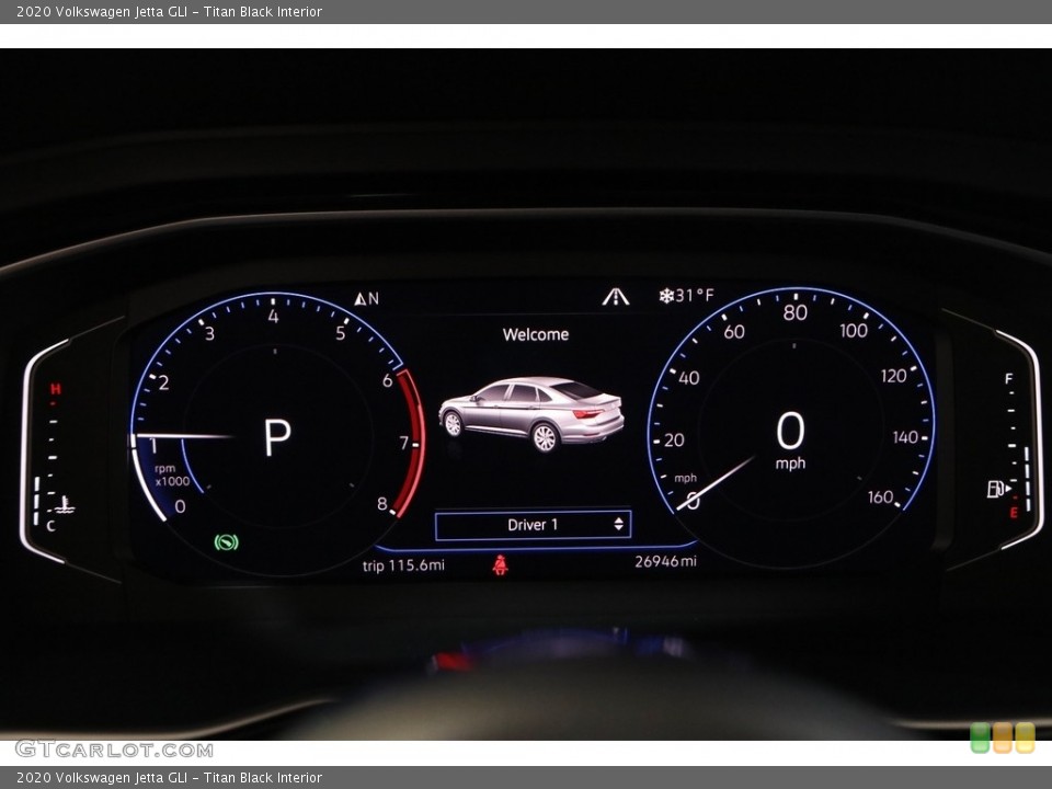 Titan Black Interior Gauges for the 2020 Volkswagen Jetta GLI #143440447