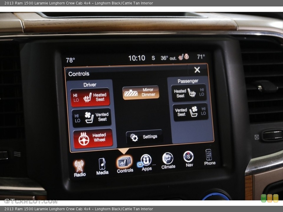 Longhorn Black/Cattle Tan Interior Controls for the 2013 Ram 1500 Laramie Longhorn Crew Cab 4x4 #143441118