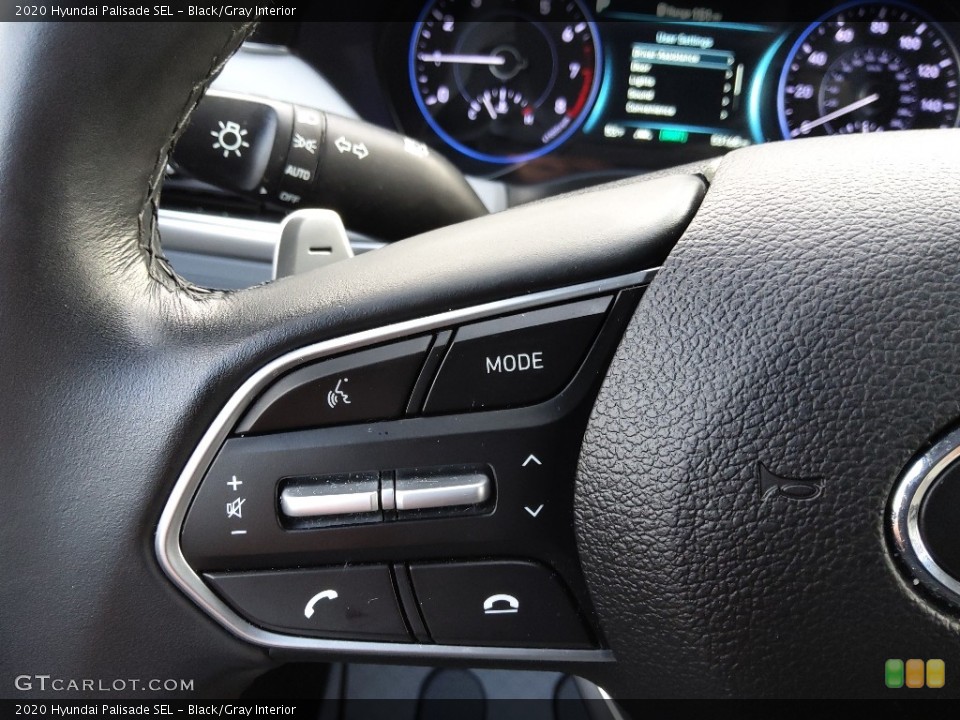 Black/Gray Interior Steering Wheel for the 2020 Hyundai Palisade SEL #143445408
