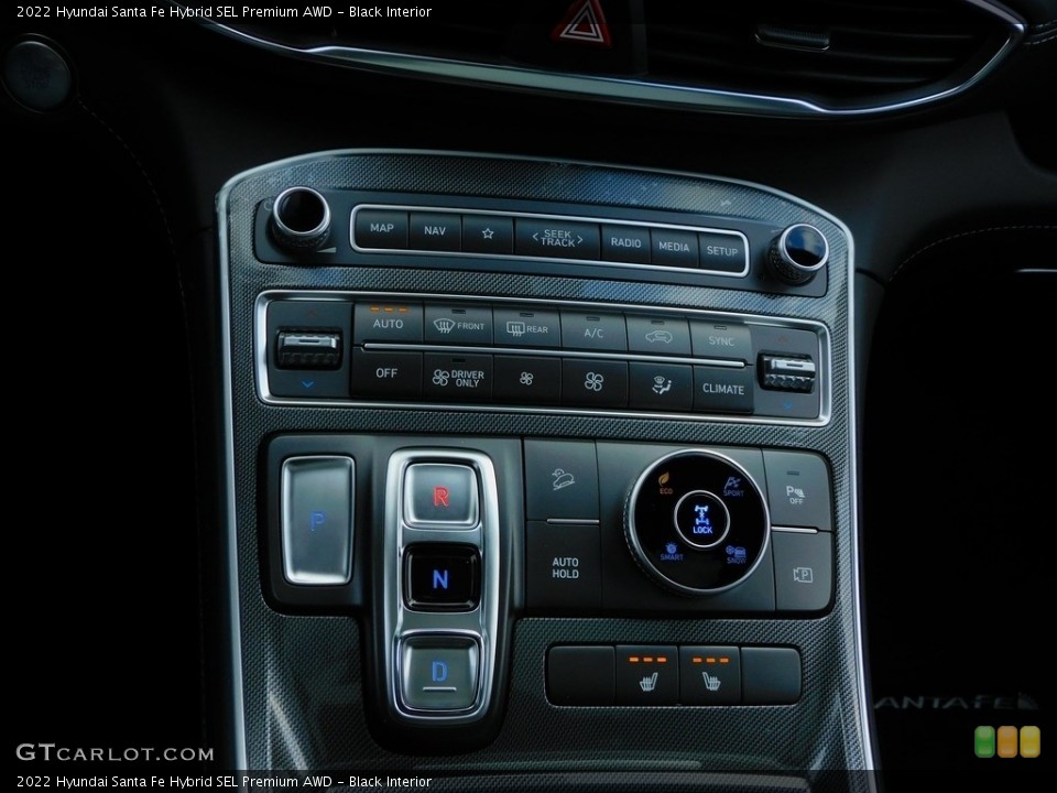 Black Interior Controls for the 2022 Hyundai Santa Fe Hybrid SEL Premium AWD #143451722