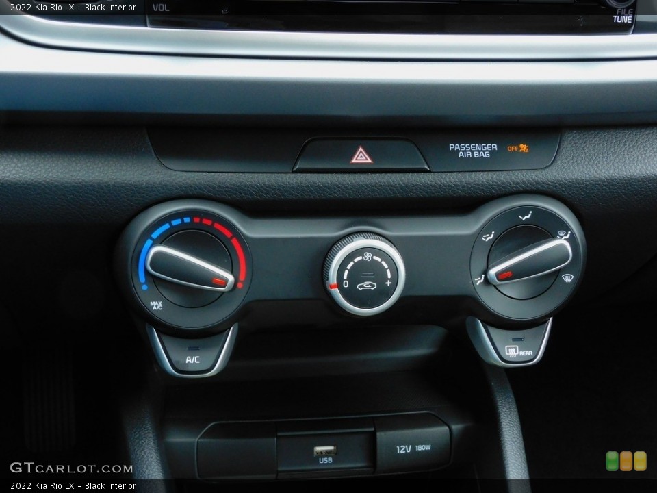 Black Interior Controls for the 2022 Kia Rio LX #143453724