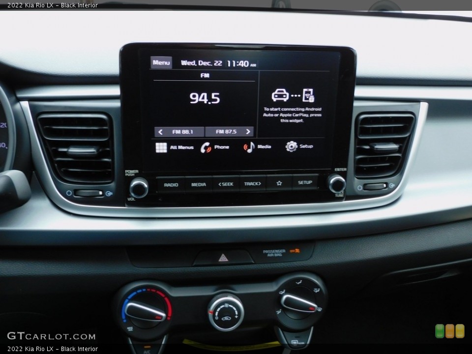 Black Interior Controls for the 2022 Kia Rio LX #143454153