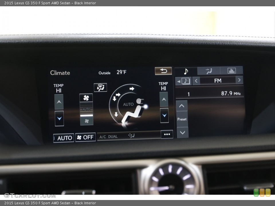 Black Interior Controls for the 2015 Lexus GS 350 F Sport AWD Sedan #143464502