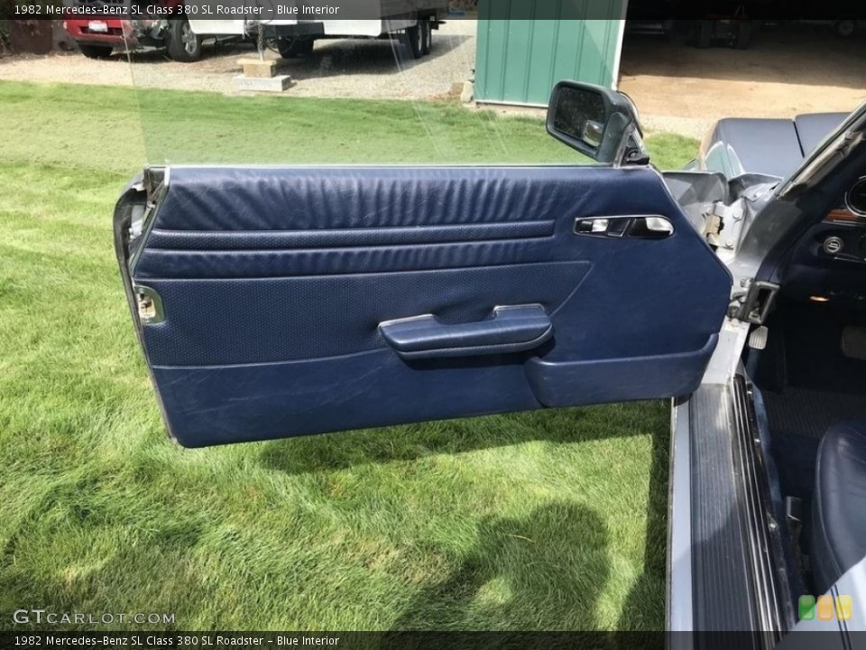 Blue Interior Door Panel for the 1982 Mercedes-Benz SL Class 380 SL Roadster #143465543