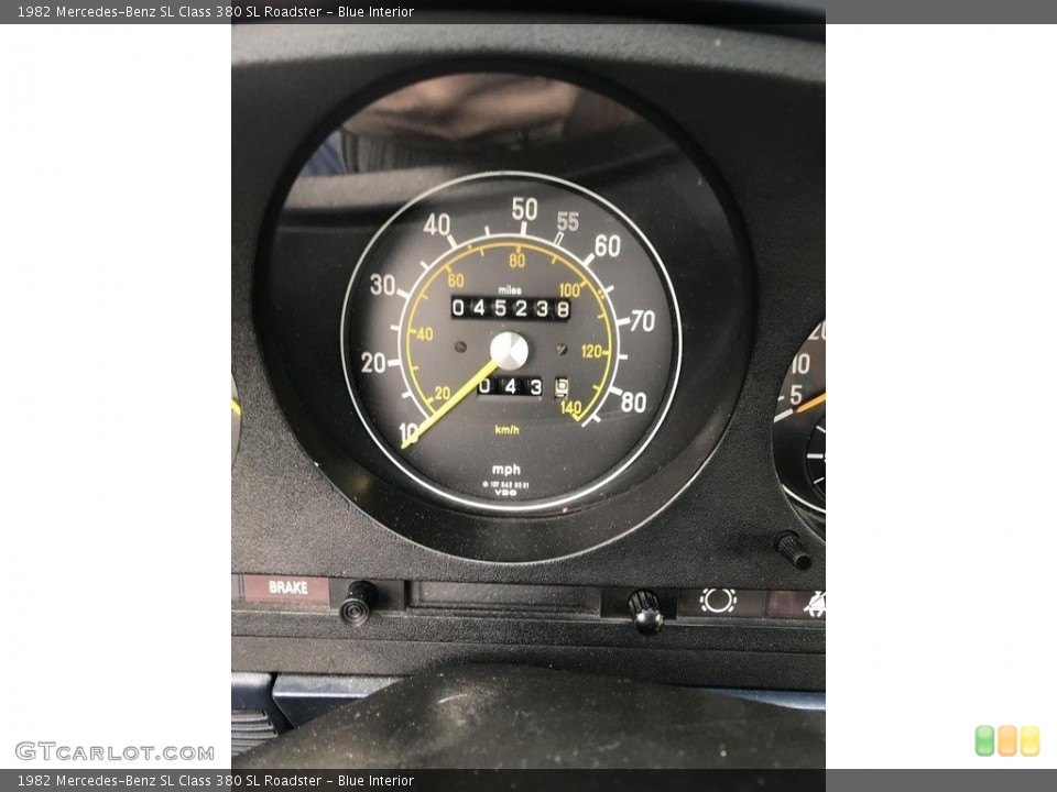 Blue Interior Gauges for the 1982 Mercedes-Benz SL Class 380 SL Roadster #143465585