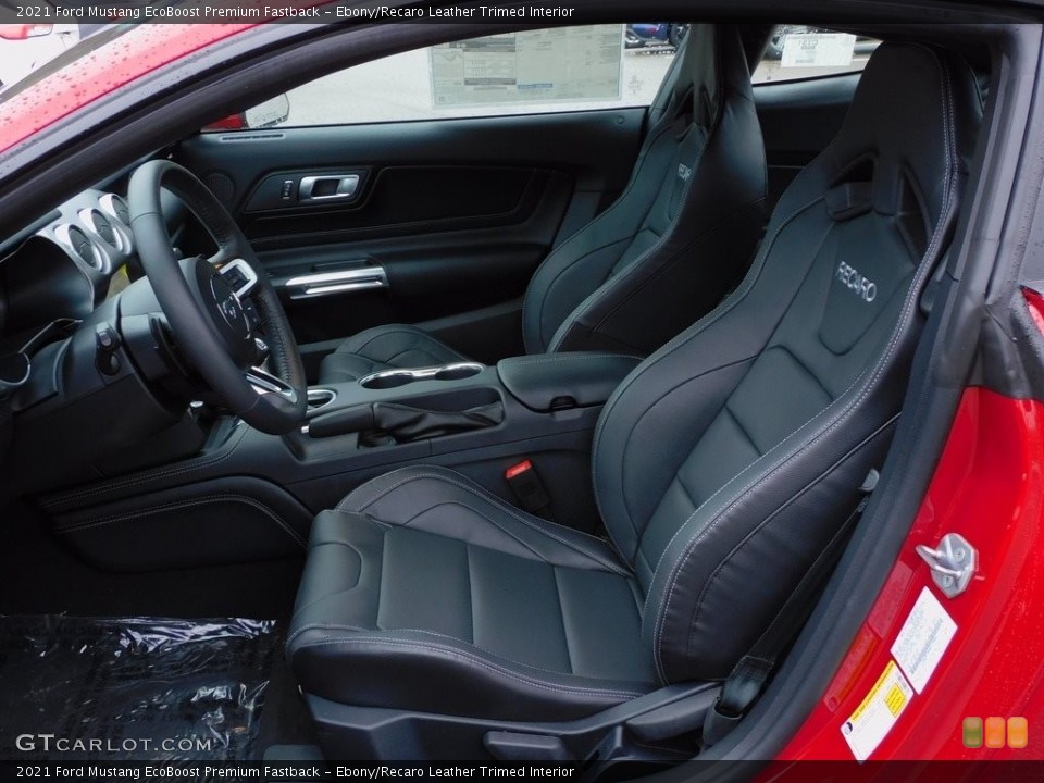 Ebony/Recaro Leather Trimed Interior Front Seat for the 2021 Ford Mustang EcoBoost Premium Fastback #143484461