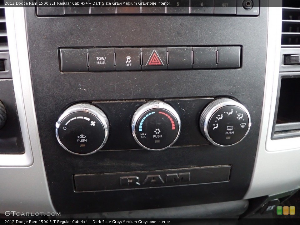 Dark Slate Gray/Medium Graystone Interior Controls for the 2012 Dodge Ram 1500 SLT Regular Cab 4x4 #143486711