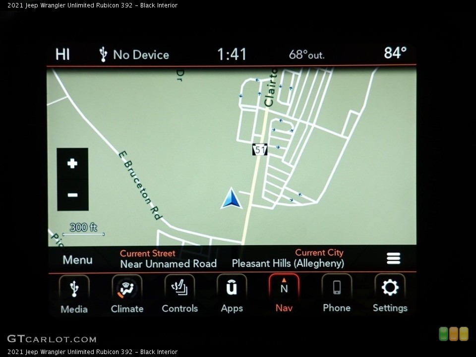 Black Interior Navigation for the 2021 Jeep Wrangler Unlimited Rubicon 392 #143486837