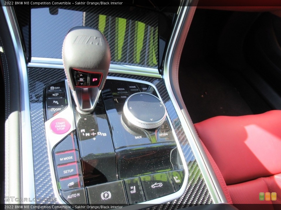 Sakhir Orange/Black Interior Controls for the 2022 BMW M8 Competition Convertible #143488049