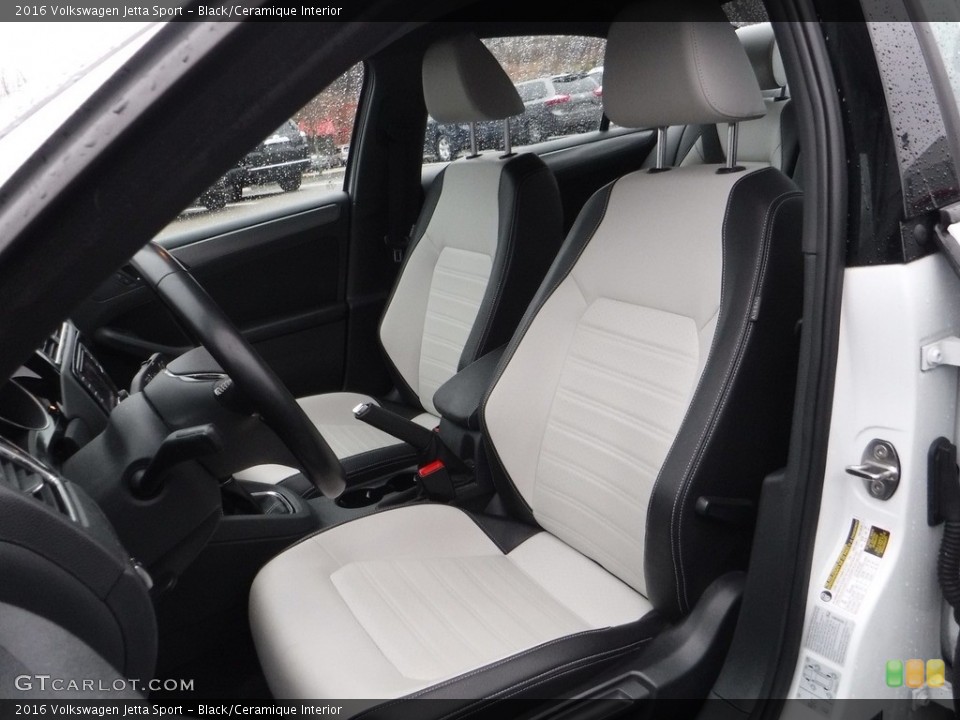 Black/Ceramique Interior Front Seat for the 2016 Volkswagen Jetta Sport #143490059