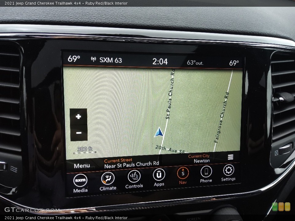 Ruby Red/Black Interior Navigation for the 2021 Jeep Grand Cherokee Trailhawk 4x4 #143492823