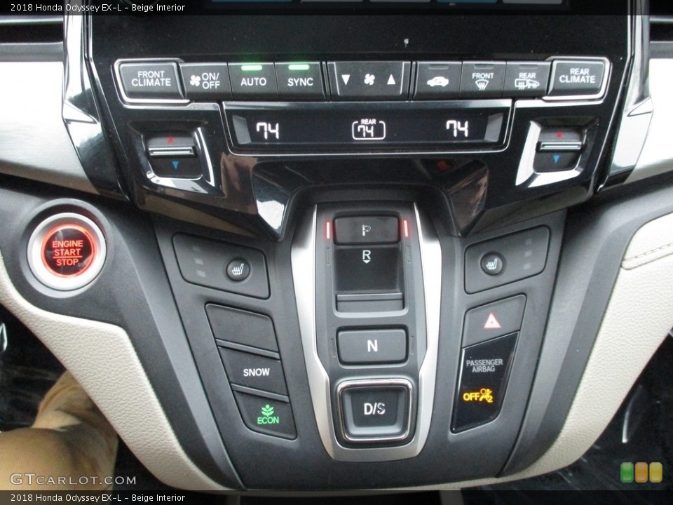 Beige Interior Controls for the 2018 Honda Odyssey EX-L #143495361