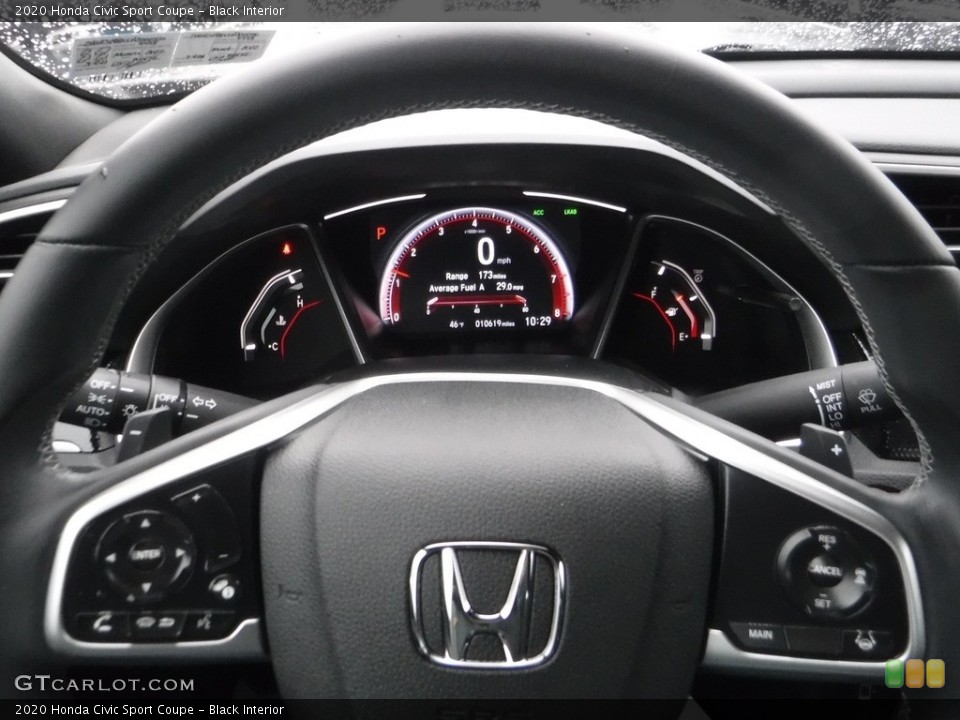 Black Interior Steering Wheel for the 2020 Honda Civic Sport Coupe #143497167
