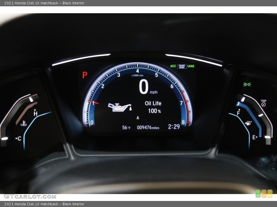 Black Interior Gauges for the 2021 Honda Civic LX Hatchback #143498376