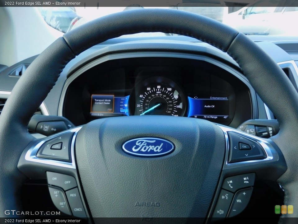 Ebony Interior Steering Wheel for the 2022 Ford Edge SEL AWD #143499635