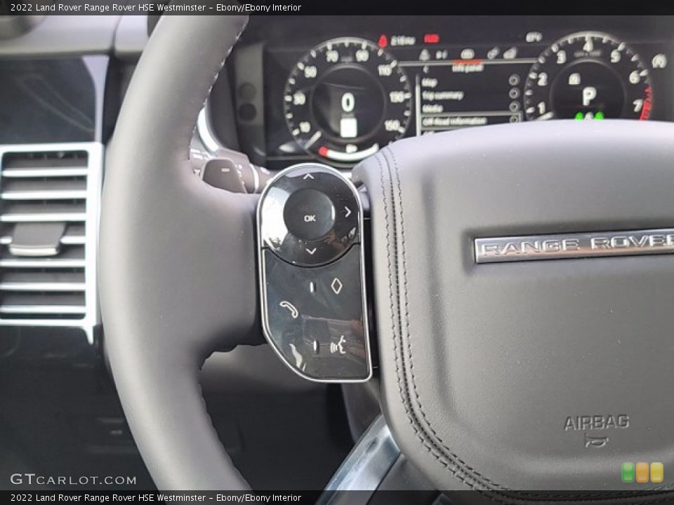 Ebony/Ebony Interior Steering Wheel for the 2022 Land Rover Range Rover HSE Westminster #143499947