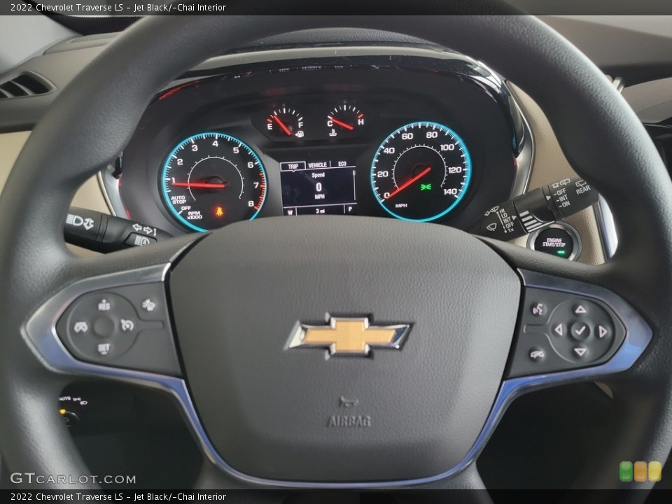 Jet Black/­Chai Interior Steering Wheel for the 2022 Chevrolet Traverse LS #143520226