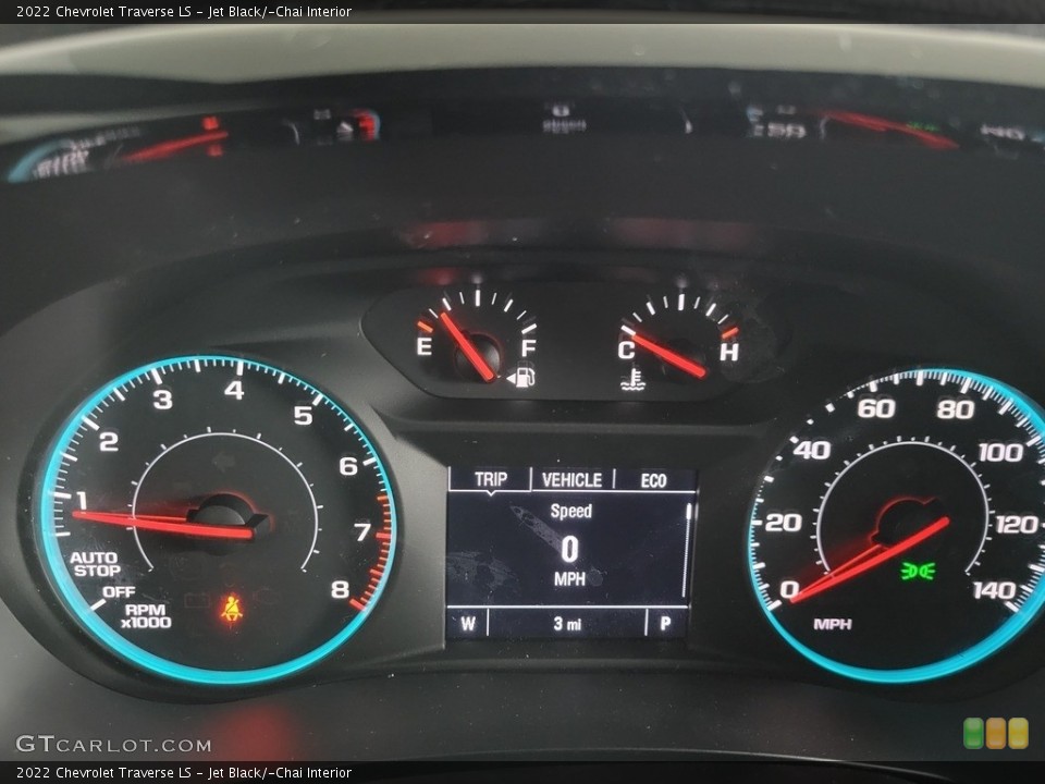 Jet Black/­Chai Interior Gauges for the 2022 Chevrolet Traverse LS #143520299