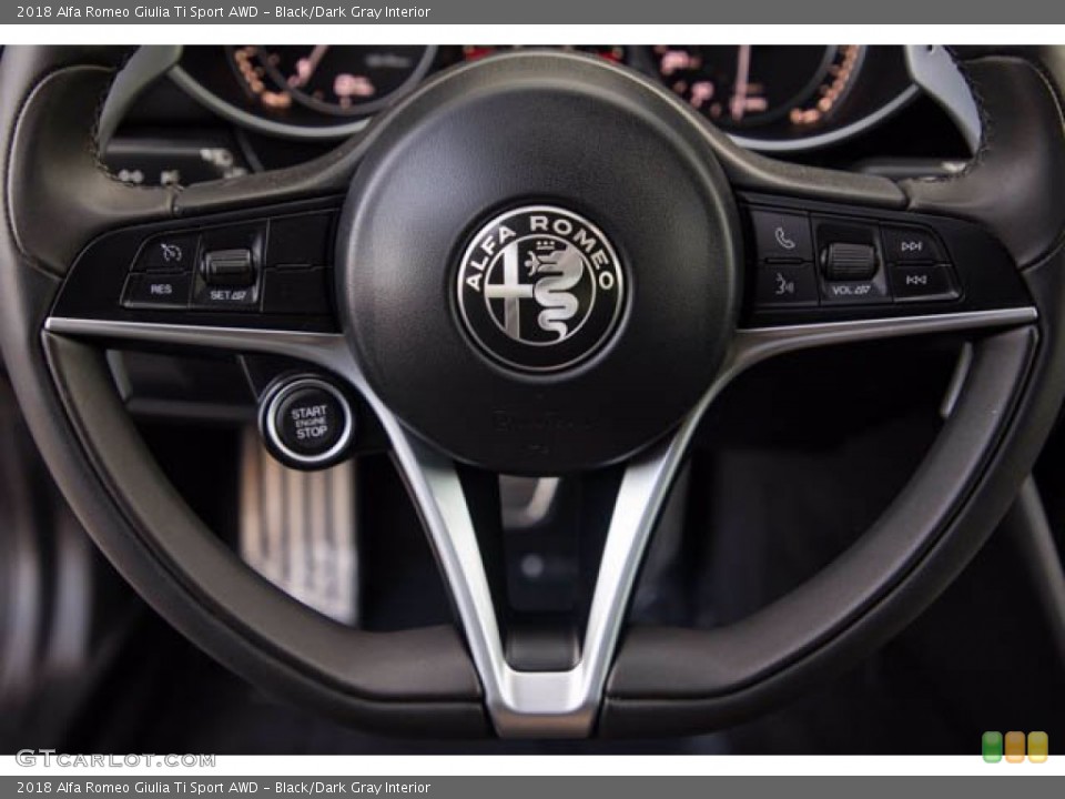 Black/Dark Gray Interior Steering Wheel for the 2018 Alfa Romeo Giulia Ti Sport AWD #143521690
