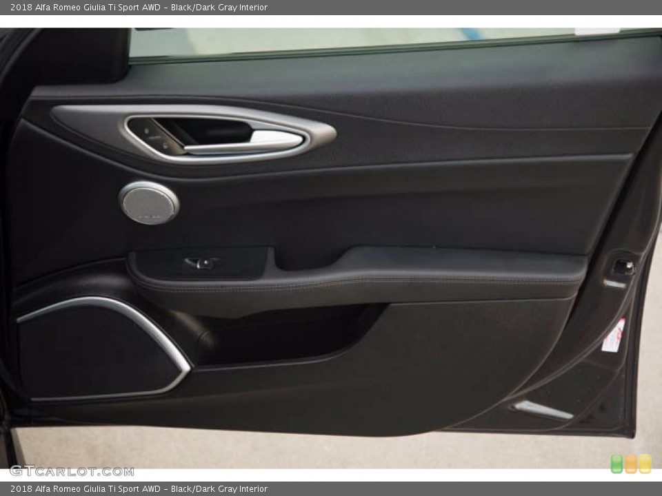 Black/Dark Gray Interior Door Panel for the 2018 Alfa Romeo Giulia Ti Sport AWD #143522012