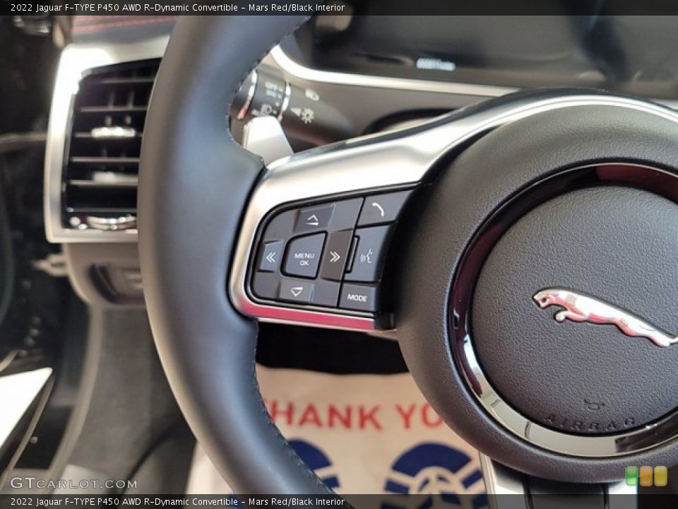 Mars Red/Black Interior Steering Wheel for the 2022 Jaguar F-TYPE P450 AWD R-Dynamic Convertible #143522057