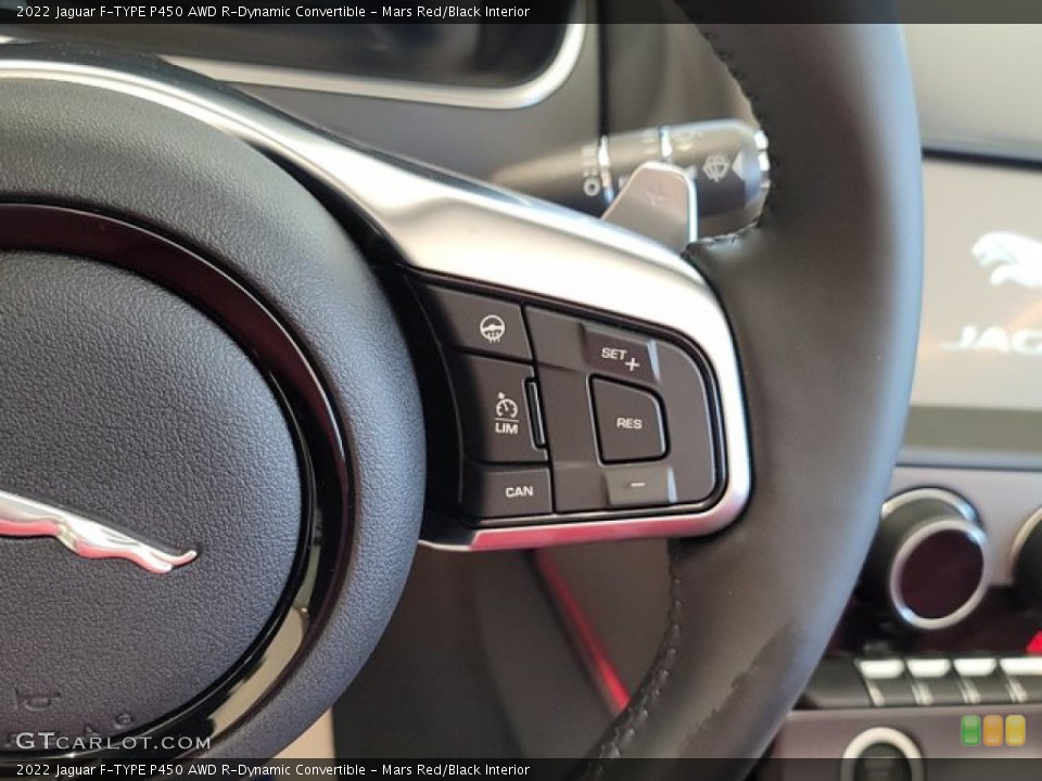 Mars Red/Black Interior Steering Wheel for the 2022 Jaguar F-TYPE P450 AWD R-Dynamic Convertible #143522075