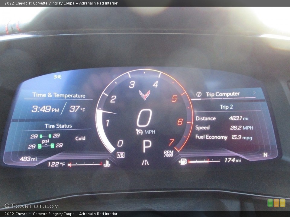 Adrenalin Red Interior Gauges for the 2022 Chevrolet Corvette Stingray Coupe #143522660