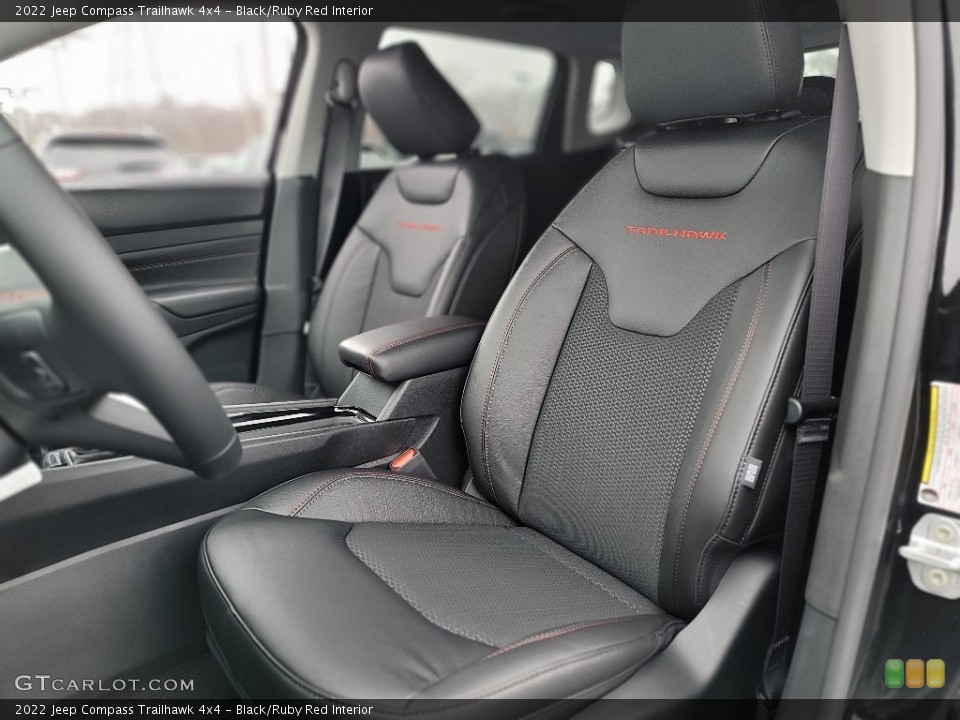 Black/Ruby Red Interior Front Seat for the 2022 Jeep Compass Trailhawk 4x4 #143522672