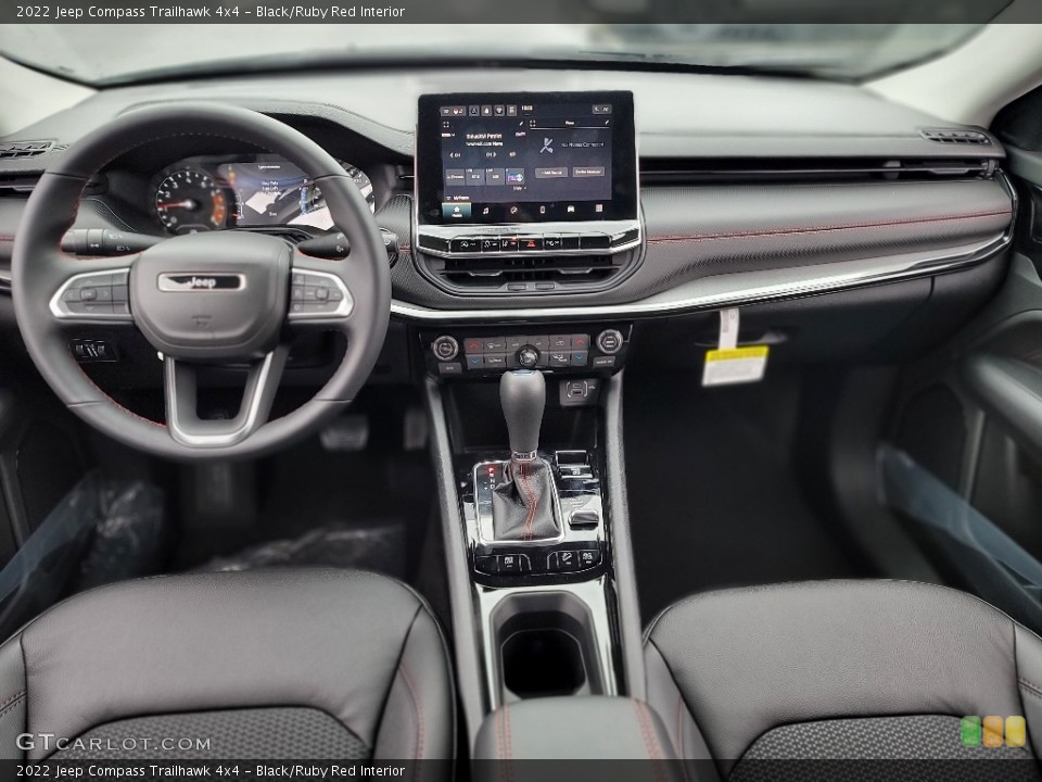 Black/Ruby Red Interior Dashboard for the 2022 Jeep Compass Trailhawk 4x4 #143522738