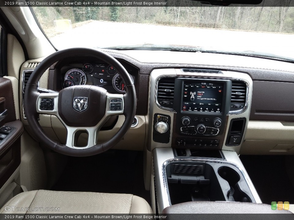 Mountain Brown/Light Frost Beige Interior Dashboard for the 2019 Ram 1500 Classic Laramie Crew Cab 4x4 #143526544